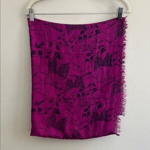 BCBGeneration magenta and black bow print infinity scarf